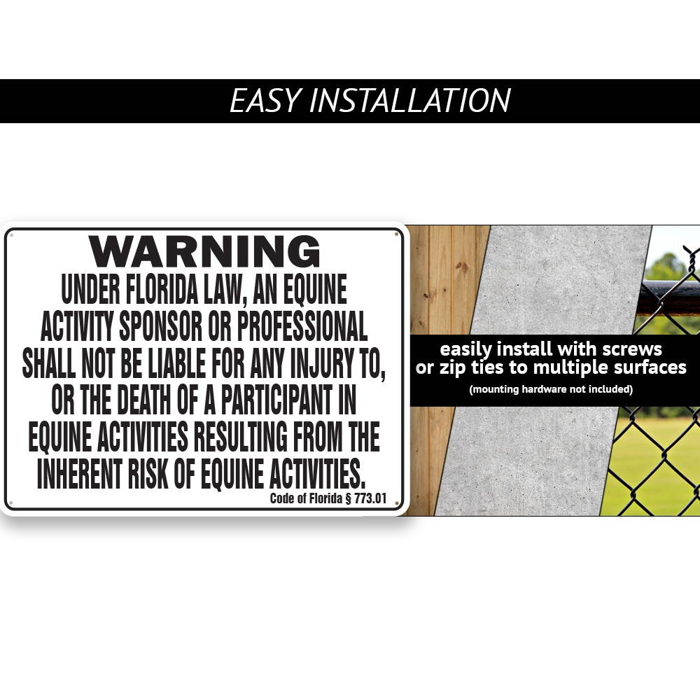 NORTH CAROLINA Equine Sign activity liability warning statute horse barn stable