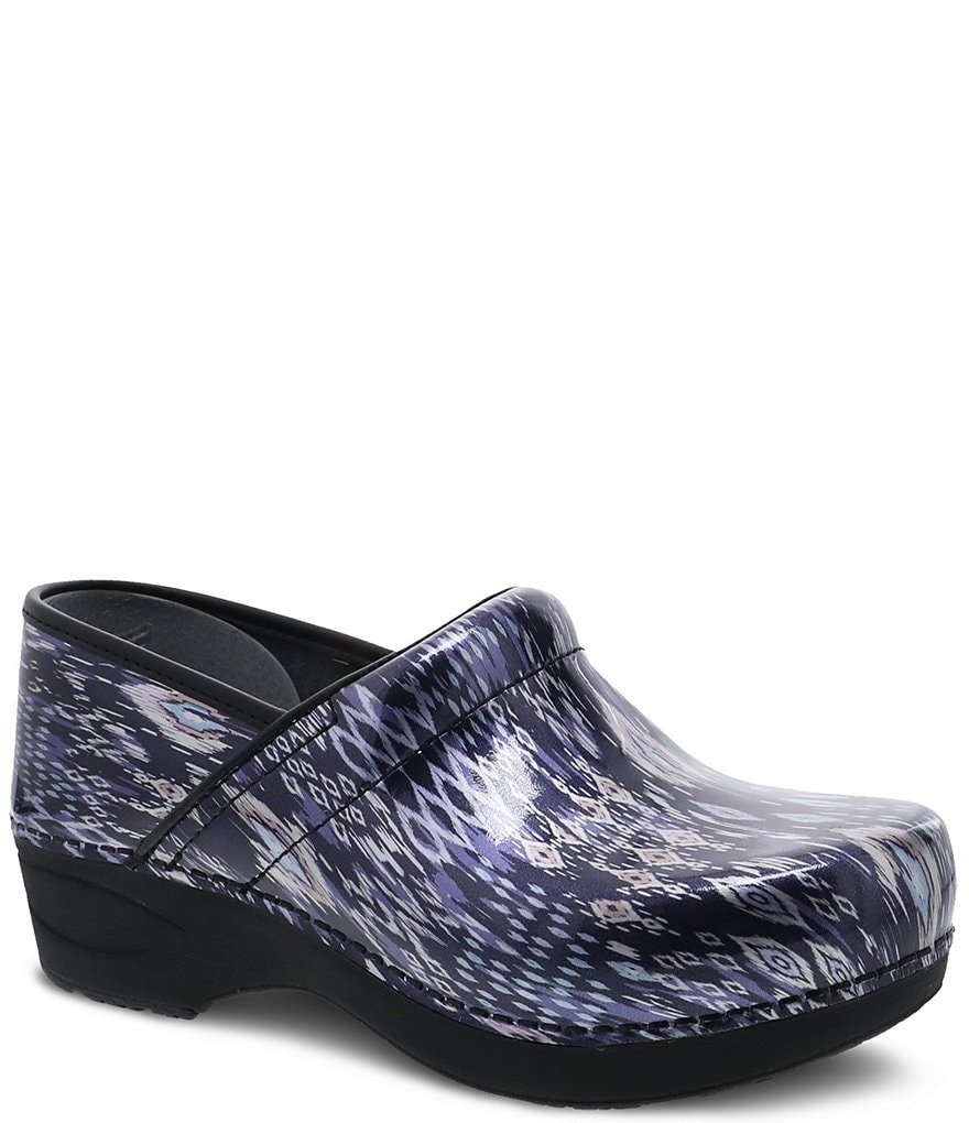Dansko XP 2.0 Navy Ikat Patent Leather Clogs