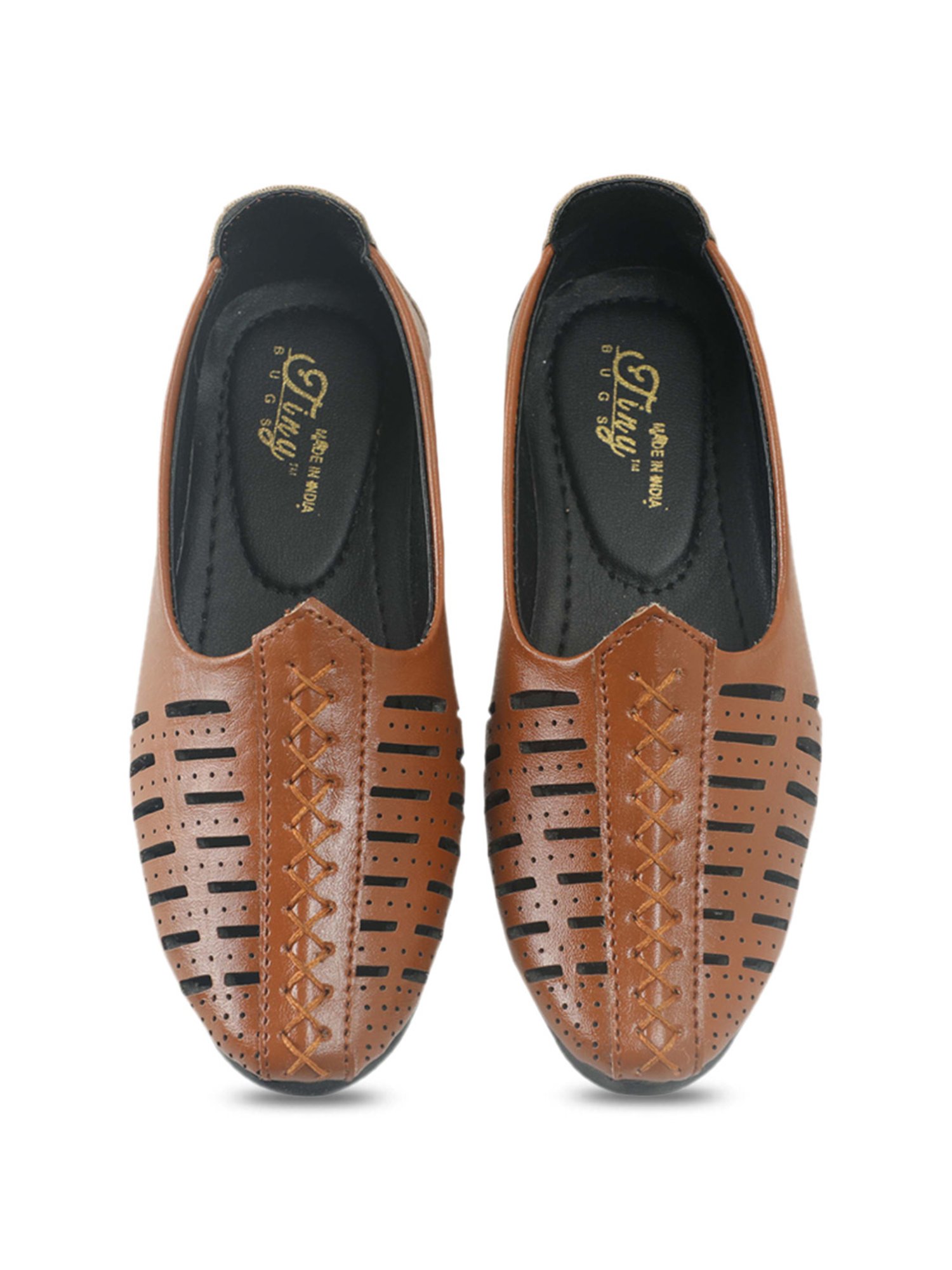 Tiny Bugs Kids Tan Ethnic Shoes