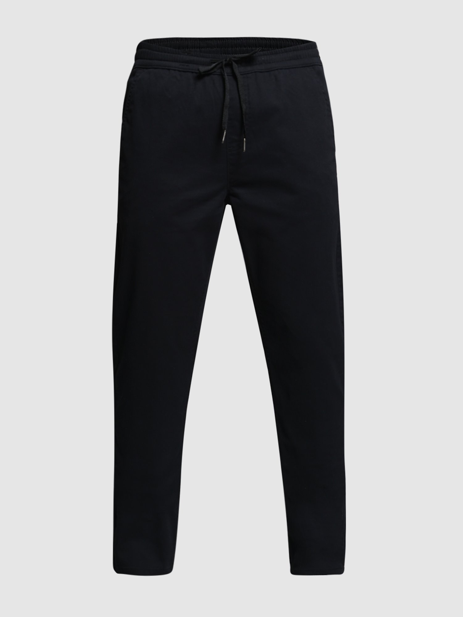 Jack & Jones Black Cotton Regular fit Solid Chinos