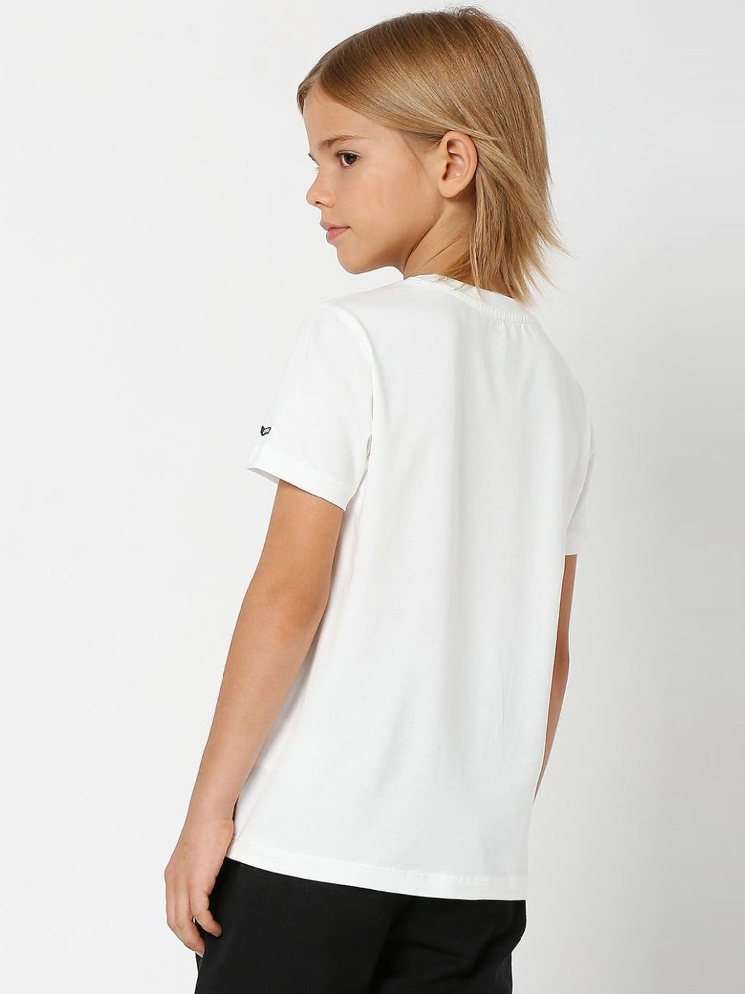 Gas Kids White Printed T-Shirt