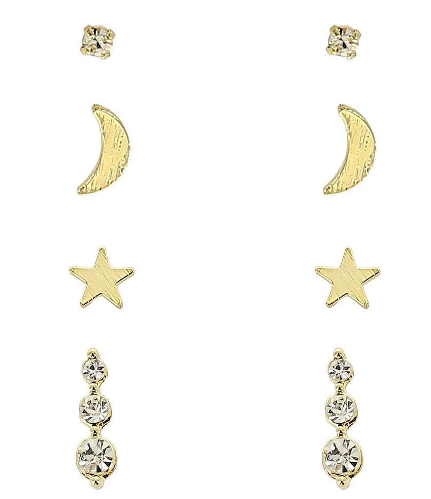 Panacea Star Moon Stud Earrings Set