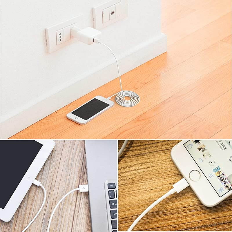 iPhone Charger, 5 Pack 3ft/3ft/3ft/6ft/10ft Lightning Cable iPhone Charging Syncing Cord Charger Cable Compatible iPhone X 8 8Plus 7 7Plus 6s 6sPlus 6 6Plus SE 5 5s 5c more