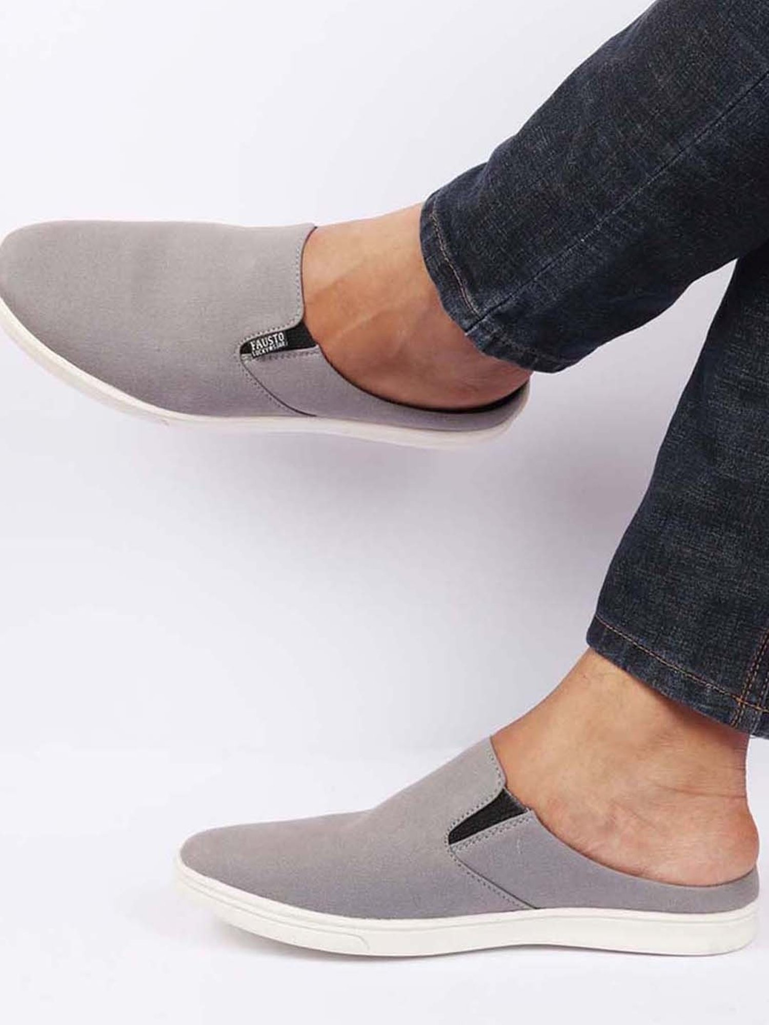 Fausto Men's Grey Mule Shoes