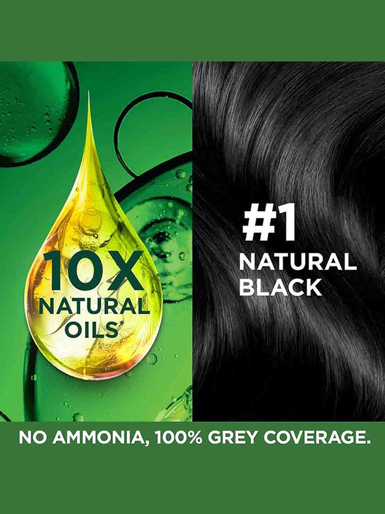 Garnier Color Naturals Creme Hair Color Shade 1 Natural Black - 70 ml + 60 gm