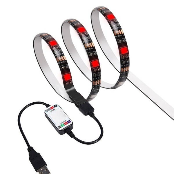 Bluetooth APP RGB 16 Million Color Smart USB LED Light Strip 3.2ft ,  Full Color Range,Flexible Mounting,for  Gaming Monitors Case Desk Decoration Accessories