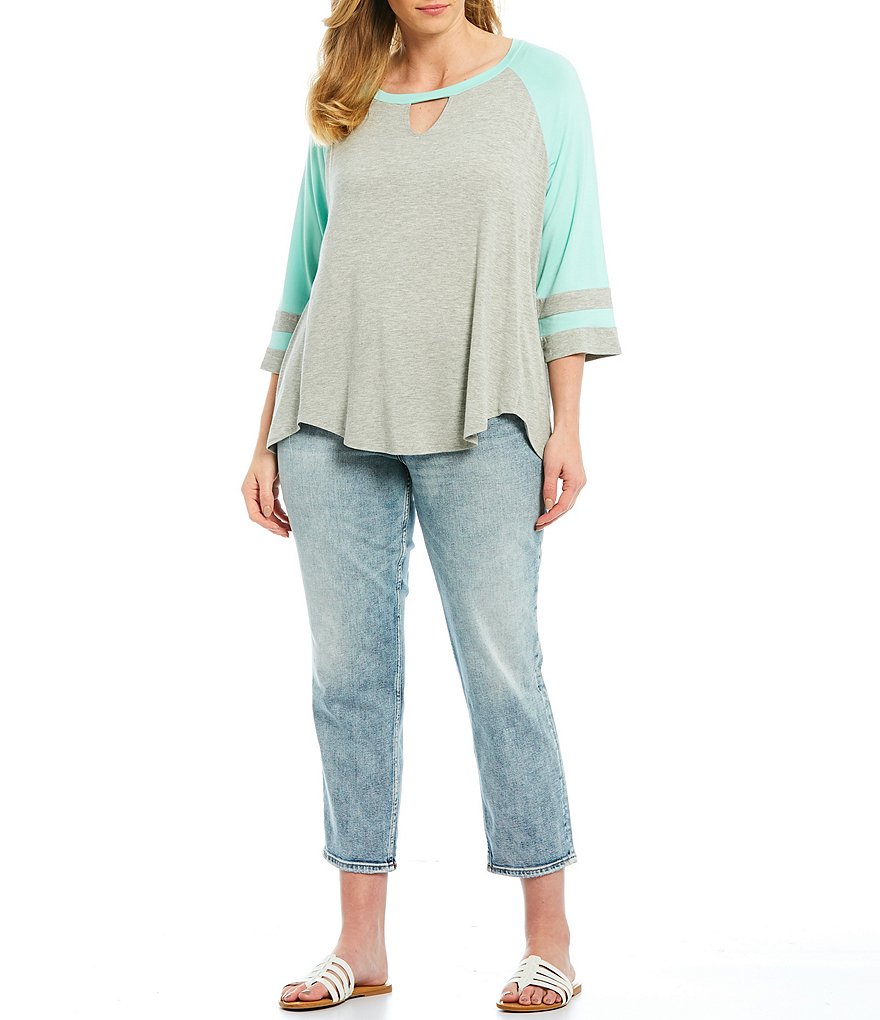 Silver Jeans Co. Plus Size Elyse Slim Rigid Crop Jeans