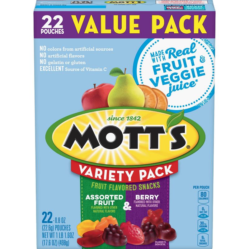 Mott's Assorted Fruit and Berry Variety Pack  - 22ct