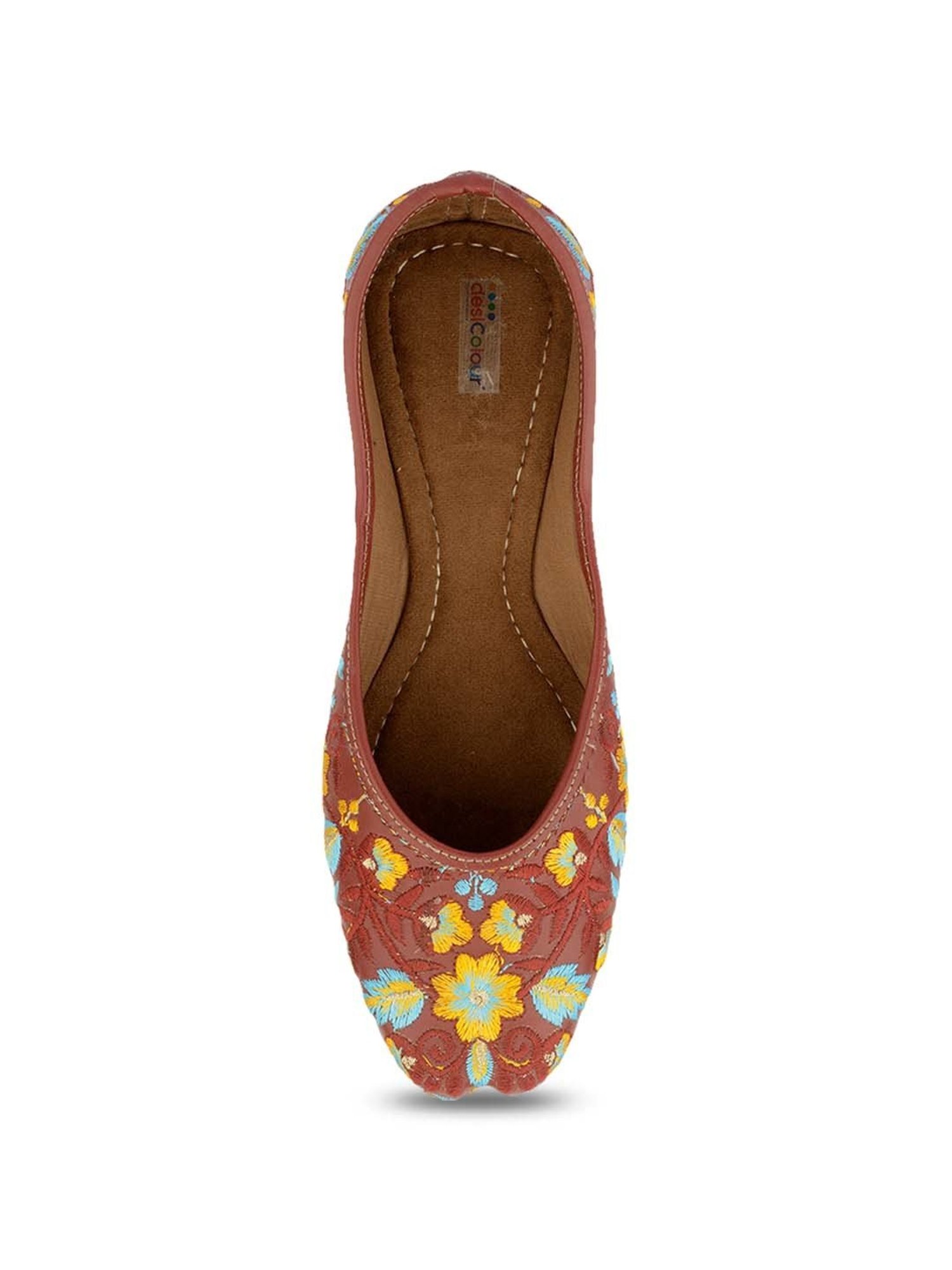 Desi Colour Women's Maroon Ethnic Juttis