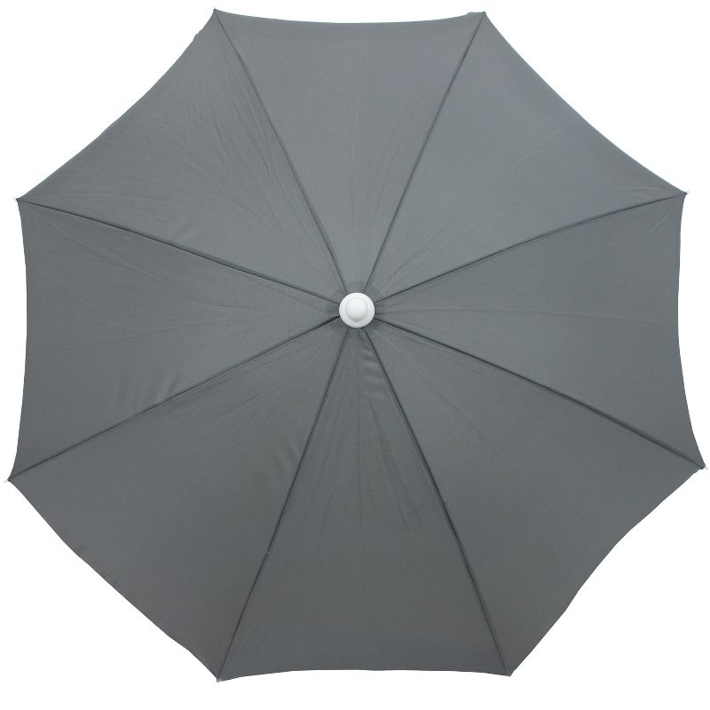Sunnydaze Outdoor Travel Portable Beach Umbrella with Tilt Function and Push Open/Close Button - 5' - Gray
