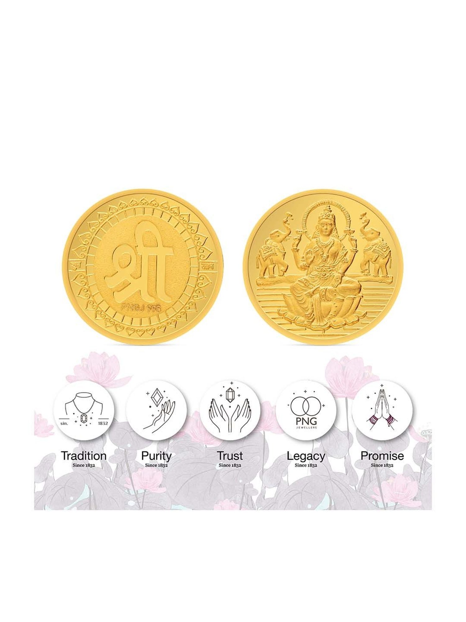 P.N.Gadgil Jewellers Laxmi Shree 24k (995) 5gm Yellow Gold Coin