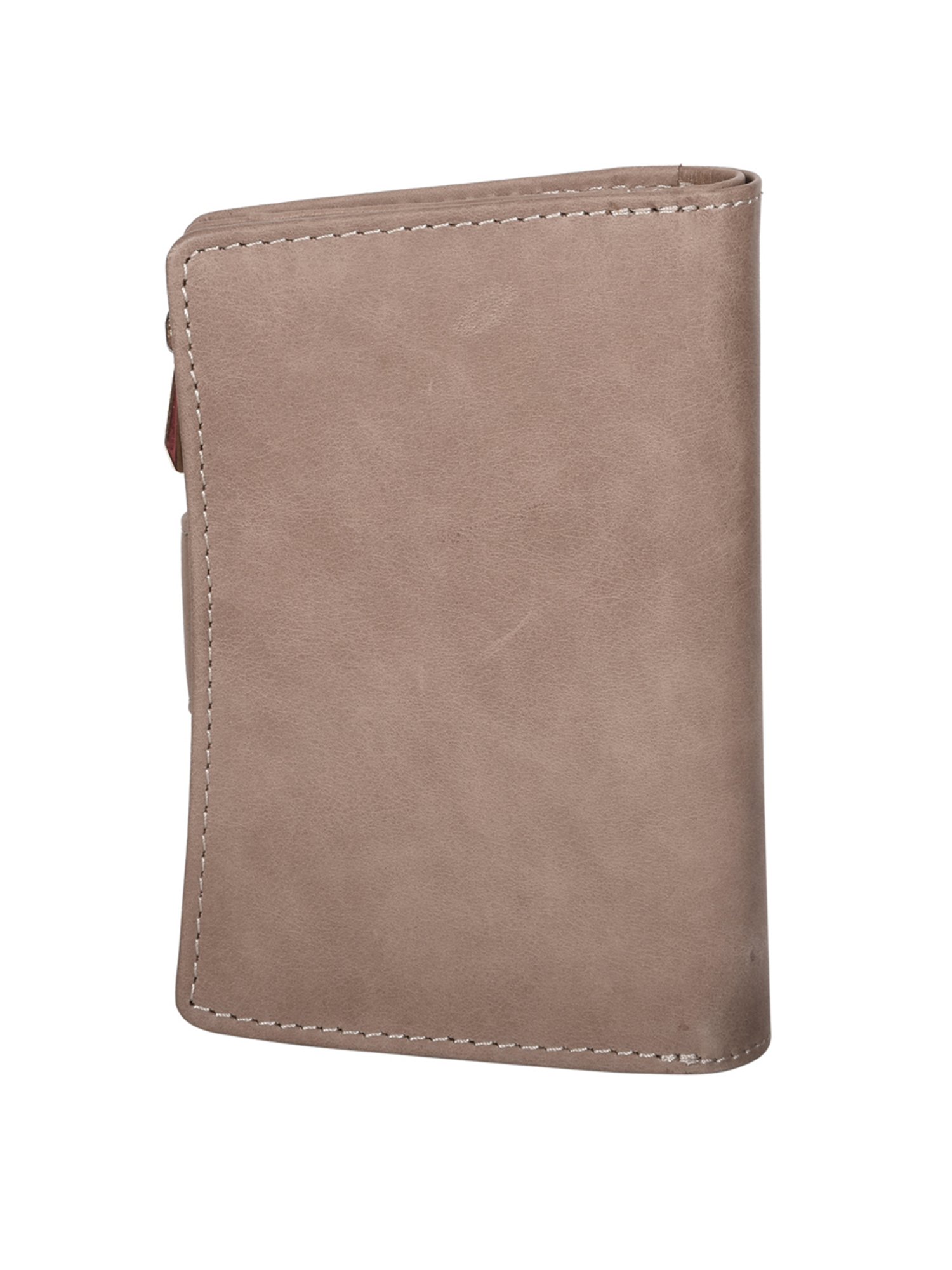 SASSORA Beige Solid Rfid Bi-Fold Wallet for Women