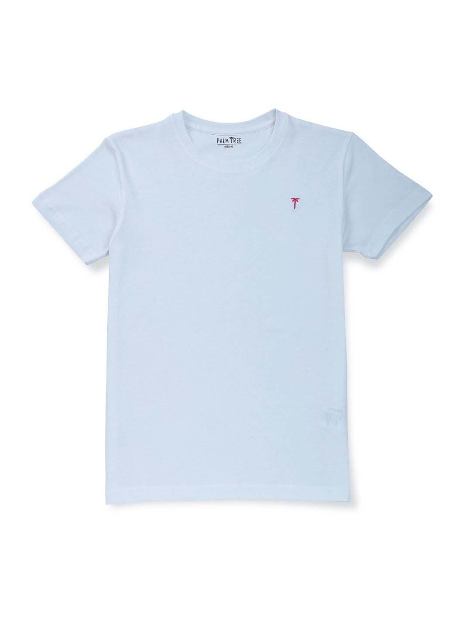 Palm Tree Kids White Cotton Regular Fit T-Shirt