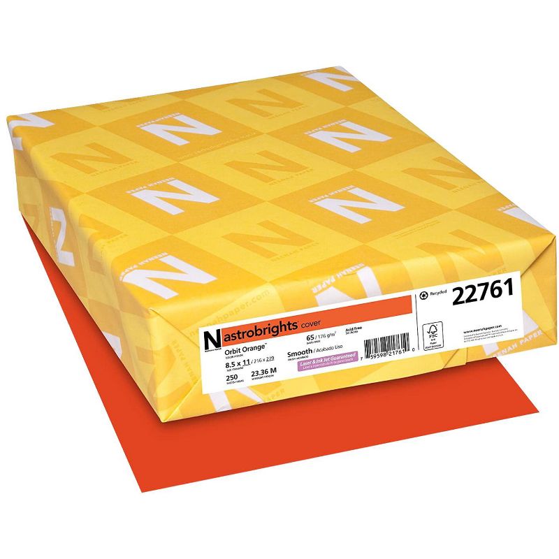 Astrobrights Card Stock, 8-1/2 x 11 Inches, Orbit Orange, pk of 250