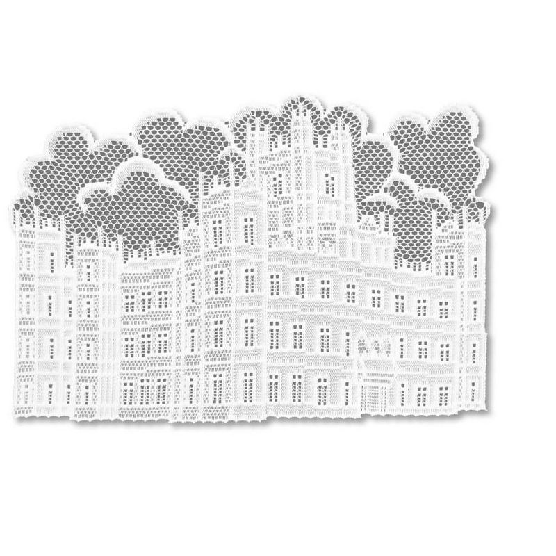 Heritage Lace 14" x 20" Downton Abbey British Highclere Castle Table Placemats 4pc - White