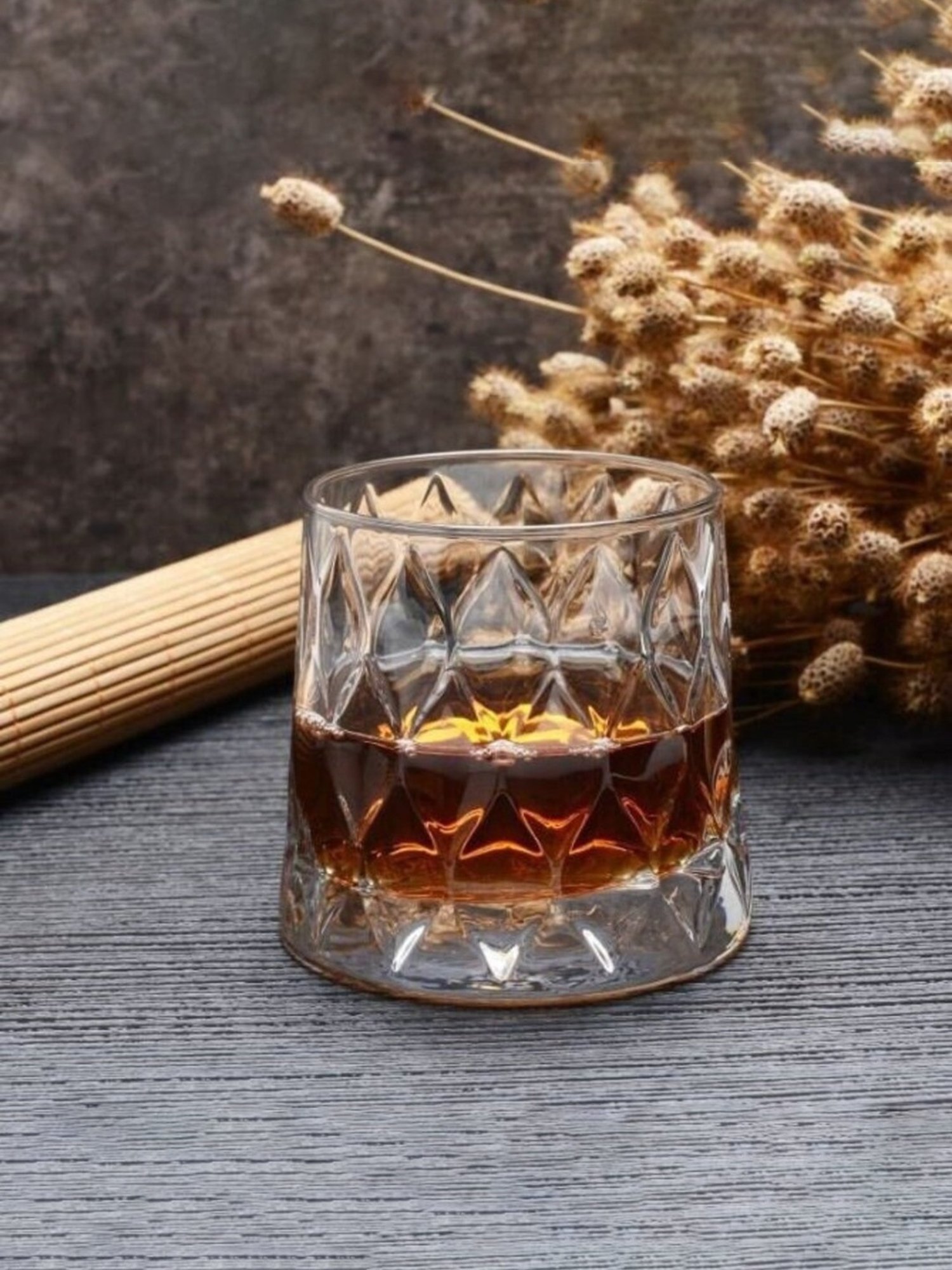 Melbify Leafy Snifter Transparent Whiskey Glass 300ml - Set of 6