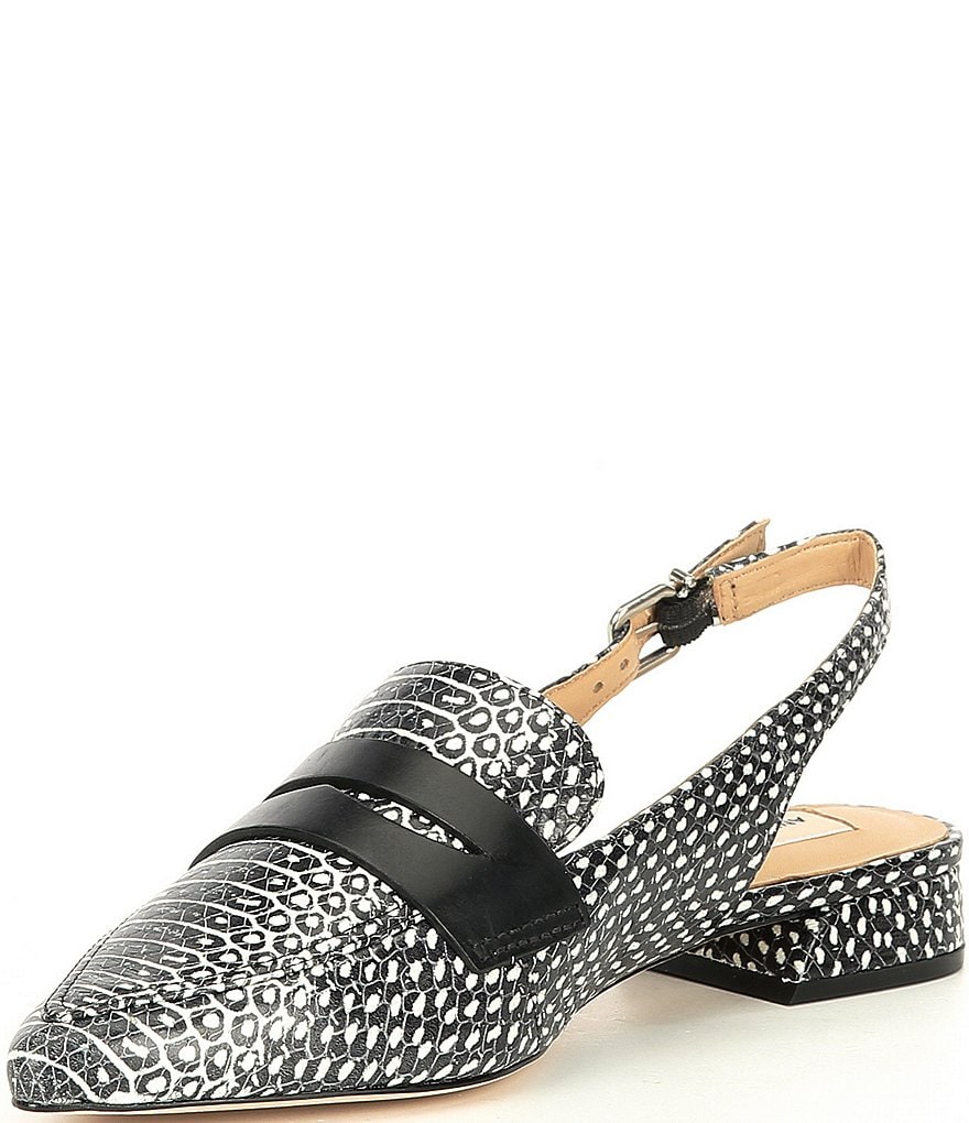 Antonio Melani Charpay Snake Print Leather Slingbacks