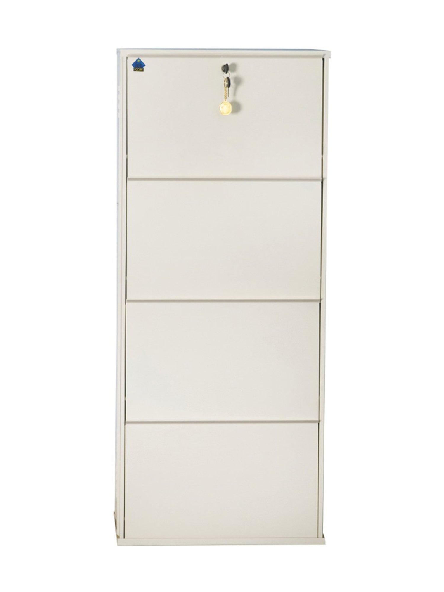 Delite Kom Metal Shoe Rack - 20" 4 Shelf, Ivory, PowderCoat, Wall Mount, DIY