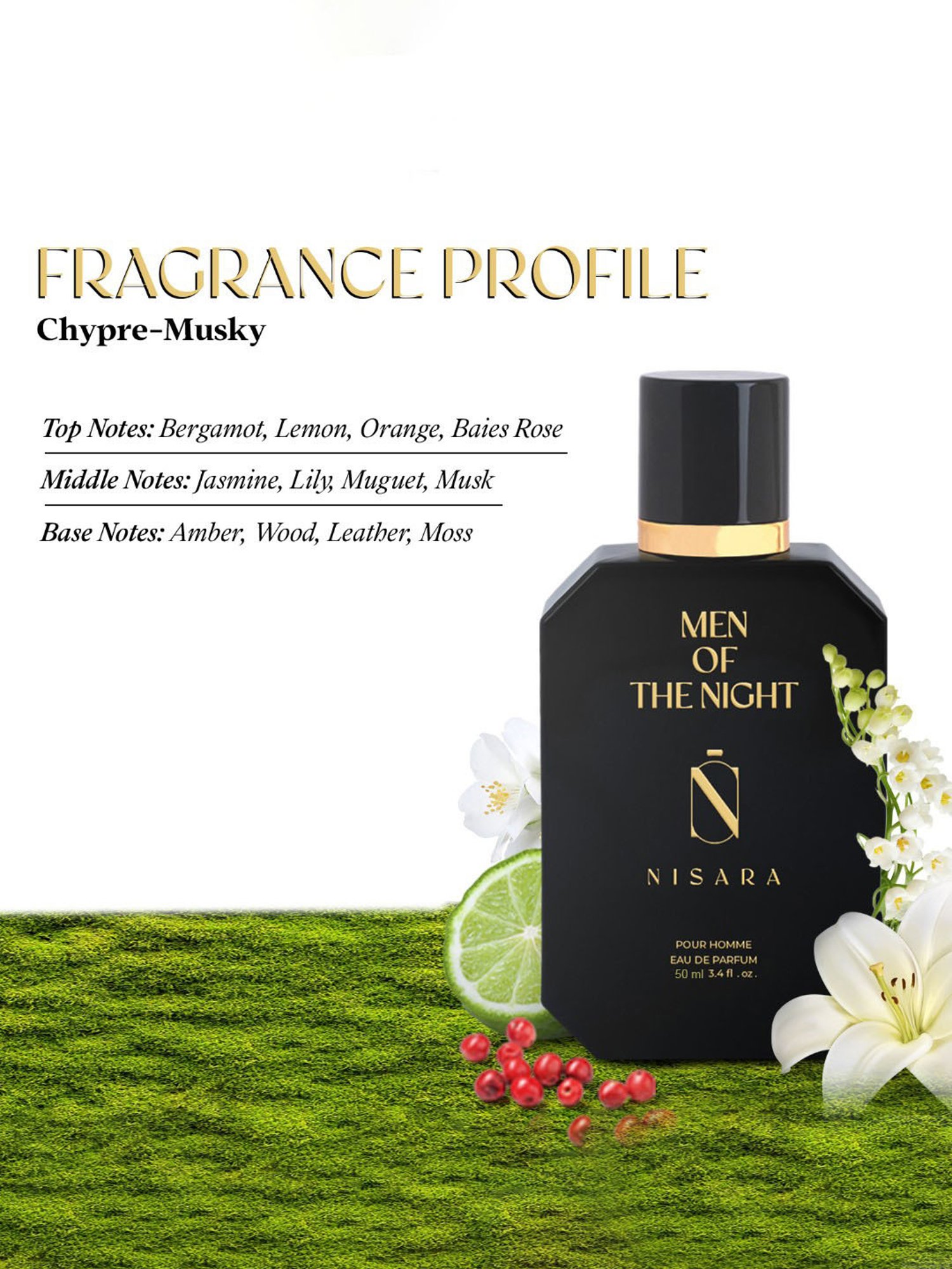 NISARA Men Of The Night Eau de Parfum for Men - 50 ml