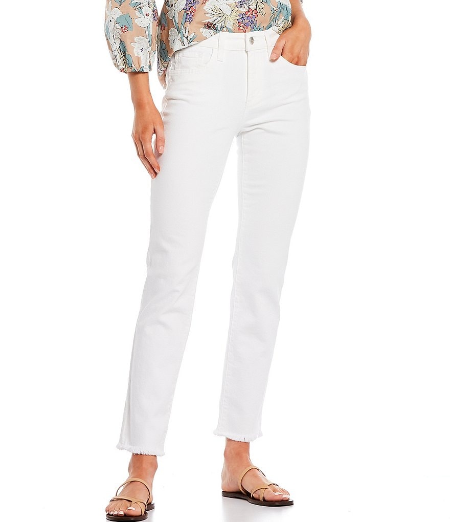 Joe's Jeans The Lara Mid Rise Cigarette Ankle Fray Hem Jeans