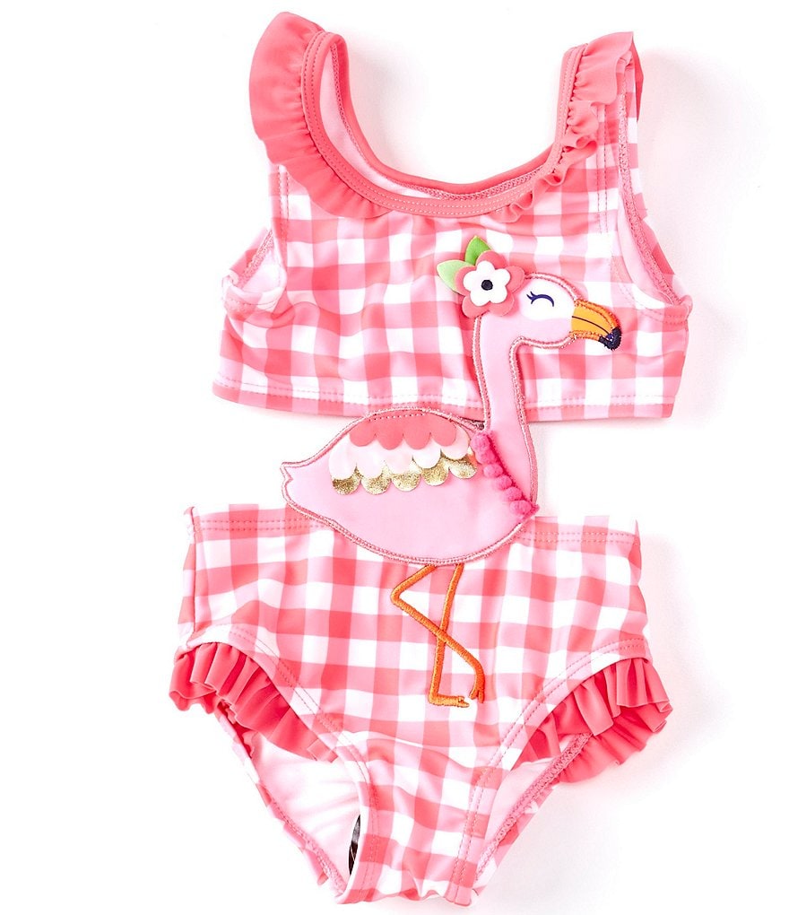 Baby Starters Baby Girls 3-24 Months Flamingo Gingham Two-Piece Swimsuit