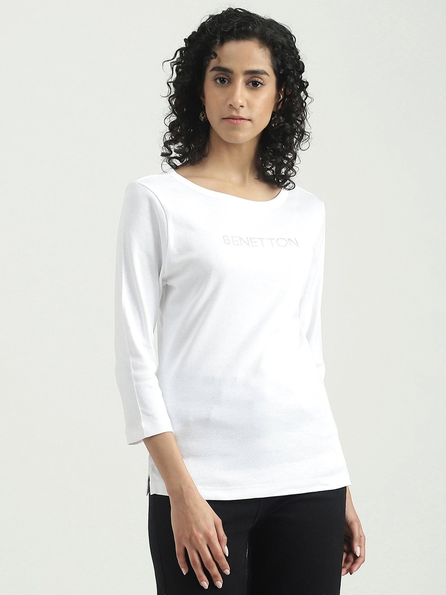 United Colors of Benetton White Cotton Top