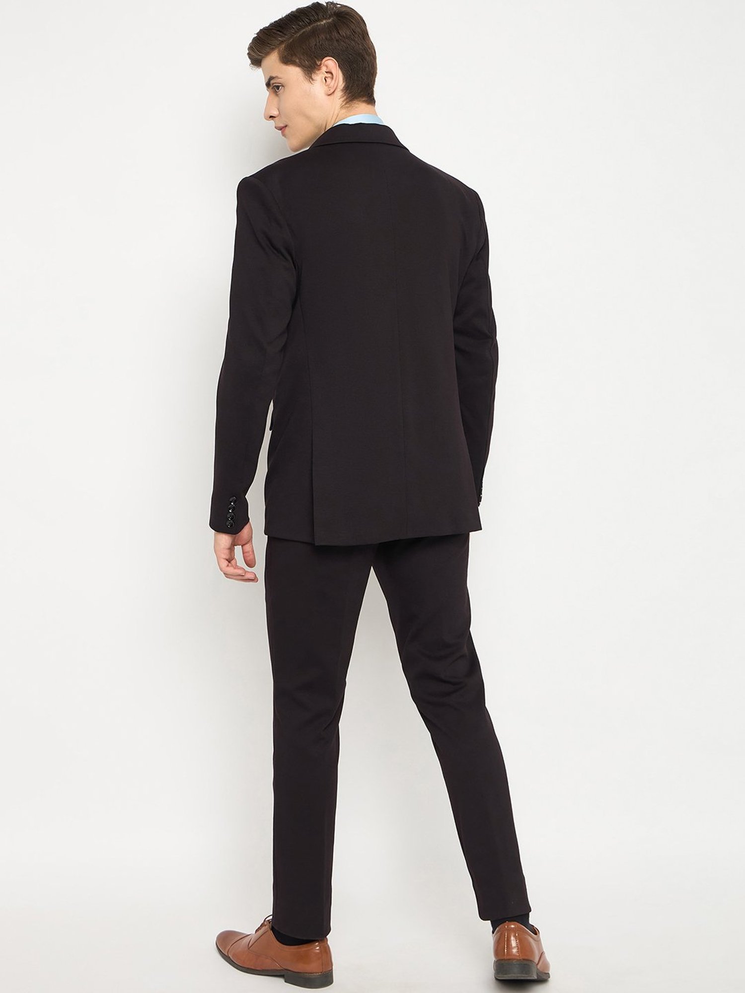 Club York Black Regular Fit Two Piece Suit