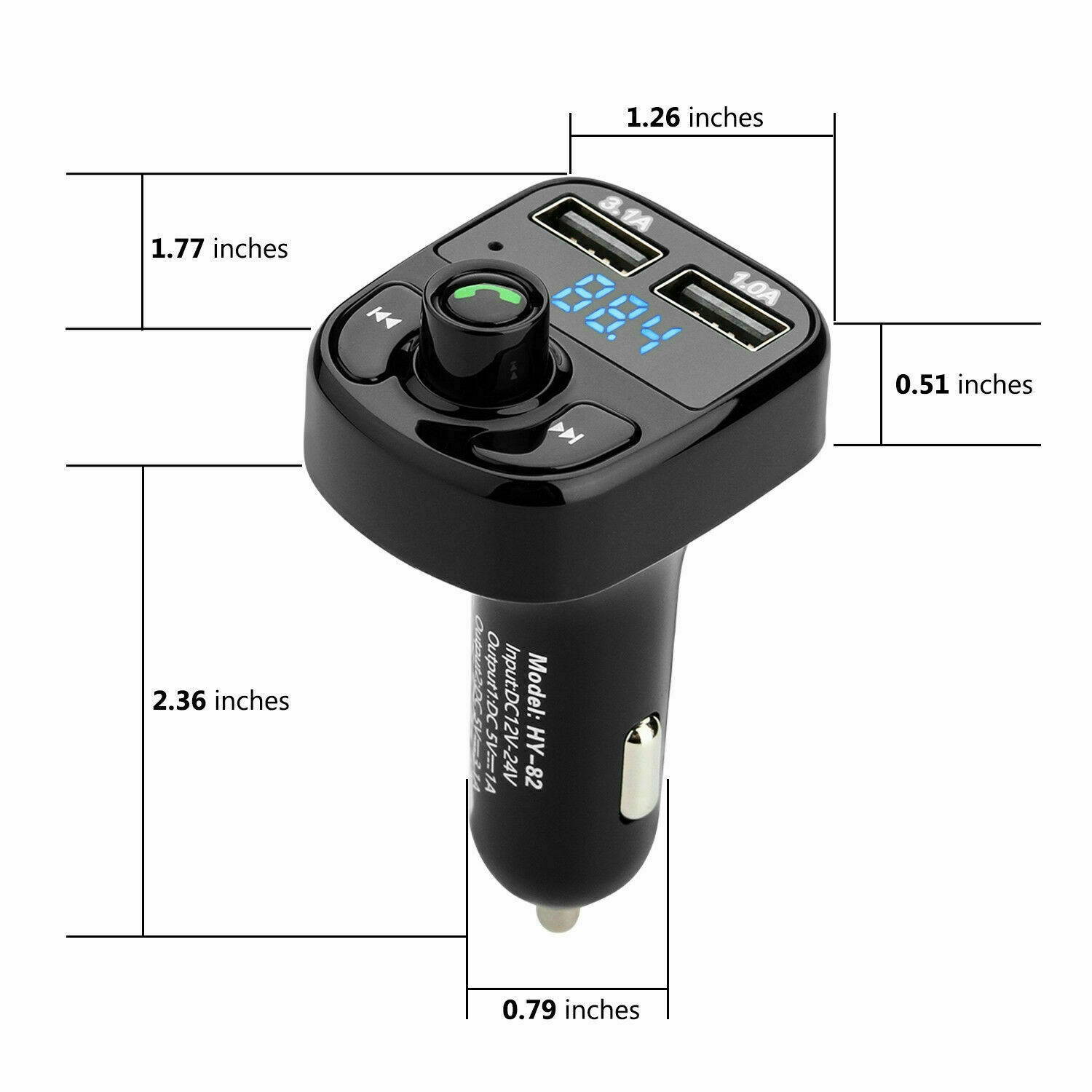 Bluetooth In-Car Wireless Transmitter MP3 Radio FM Adapter Kit Car 2 USB Charger