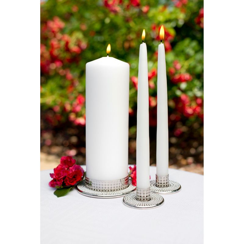 Vintage Pearl Wedding Collection Unity Candle Set Stand
