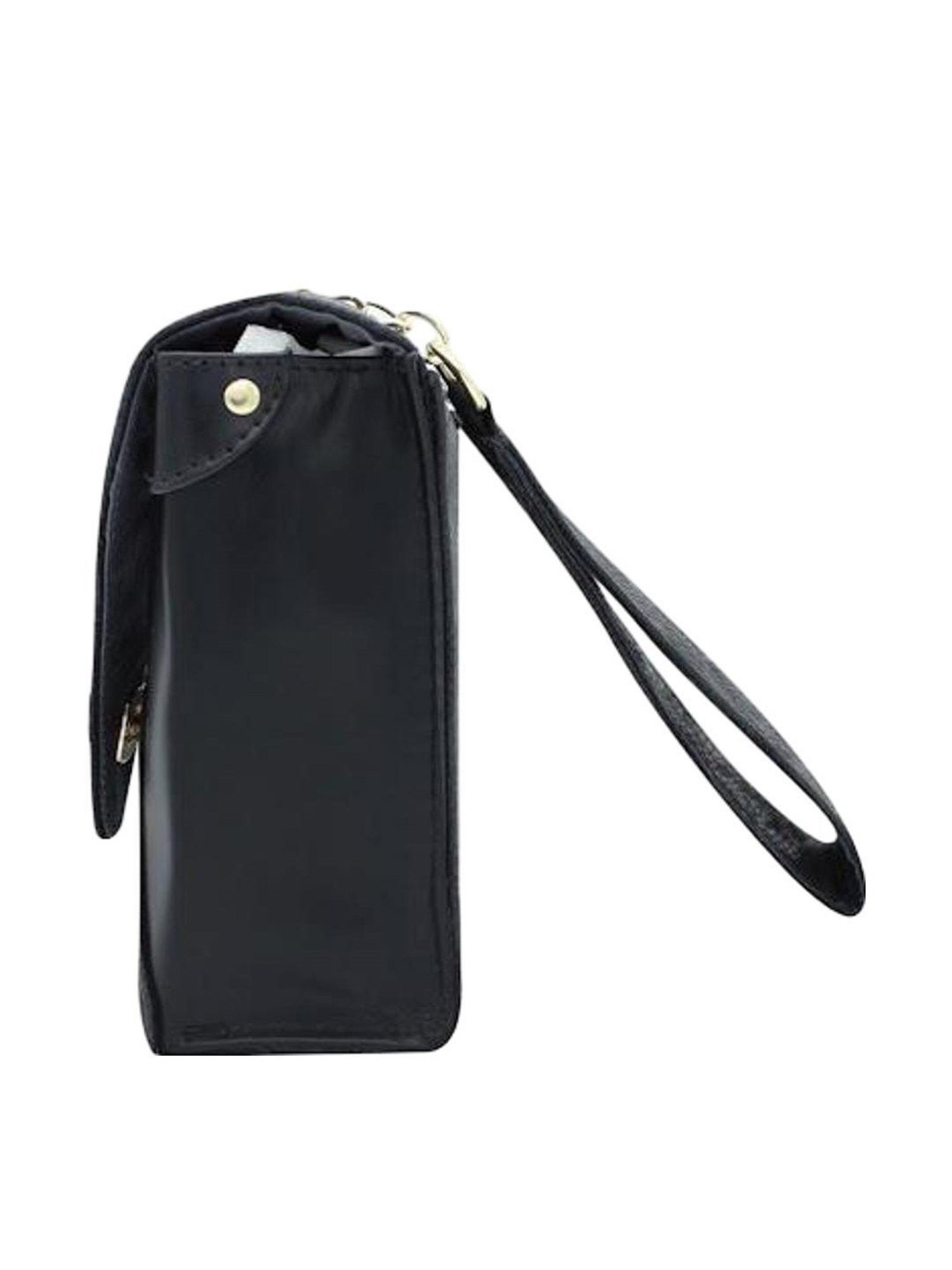 THE HOLISTIK Glititer Black Textured Medium Handbag