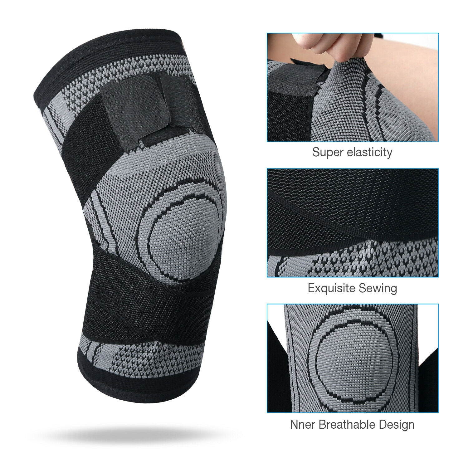 Copper Compression Knee Sleeve Brace Patella Support Fit Sports Gym Joint Pain