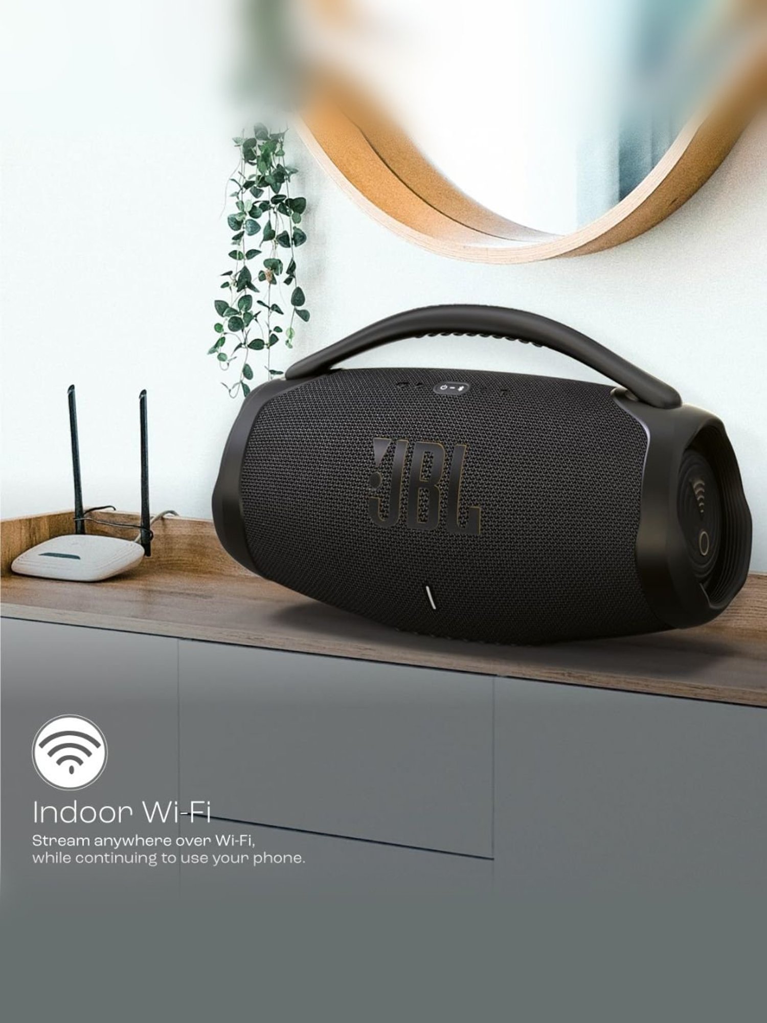 JBL Boombox 3 Wi-Fi, Wireless Portable Bluetooth Speaker with 24H Playtime, Deepest Bass (Black)