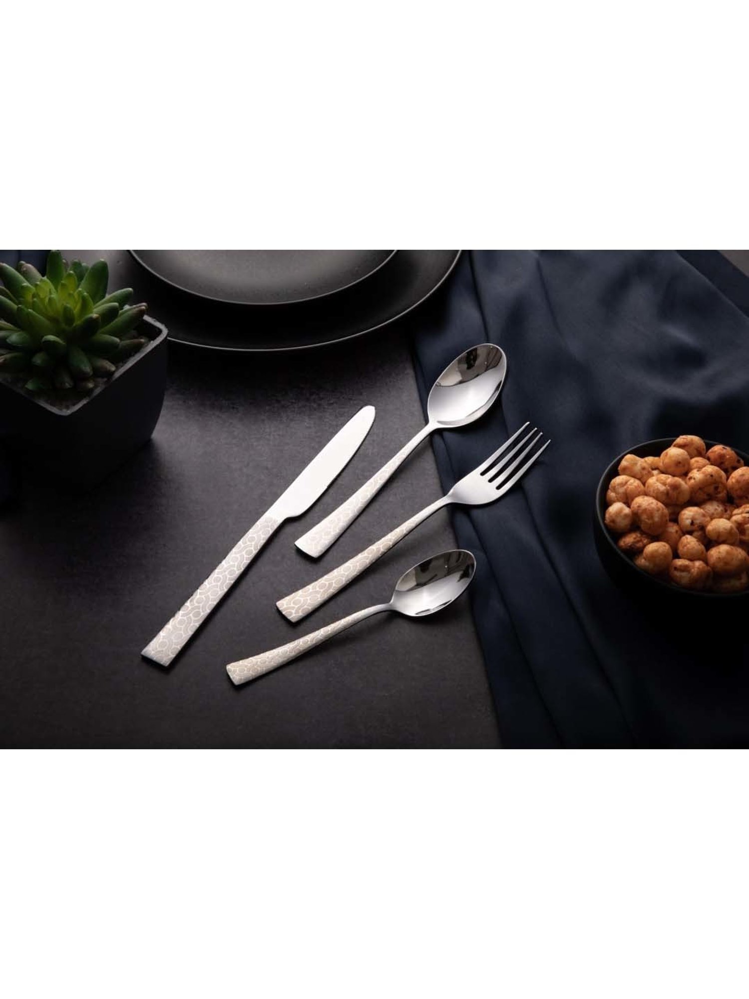 FnS Pacific Silver Stainless Steel Cutlery - Set of 24