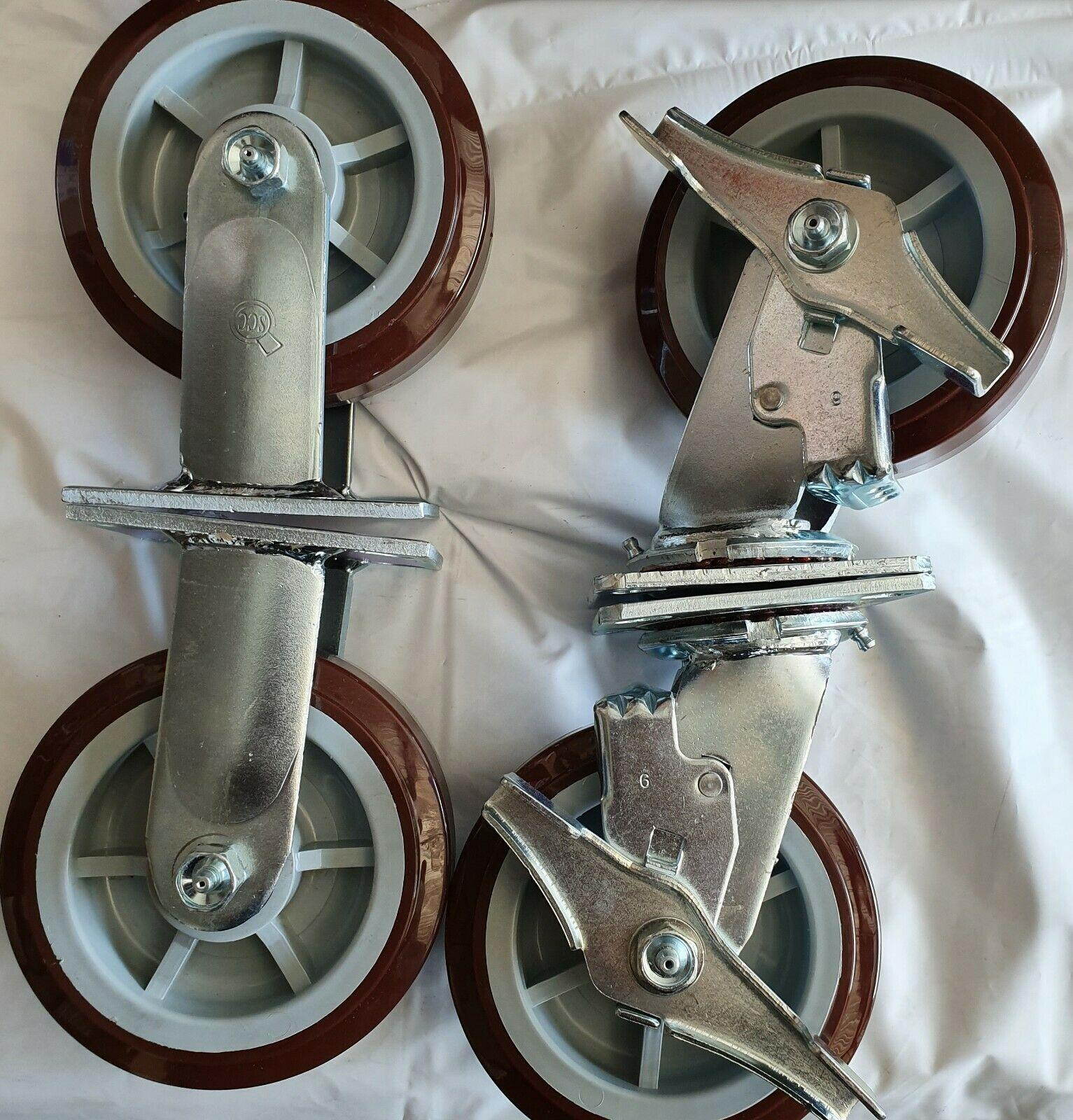 Greenlee 449U04 6" Caster it w/ 2 Side Locks 900 lb. Load Rating Set of 4