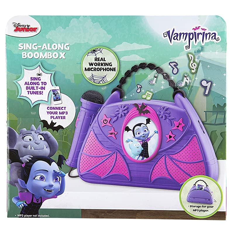 Sing Along Boombox with Real Working Microphone Built in Music and Can Connect to MP3 Player for Halloween
