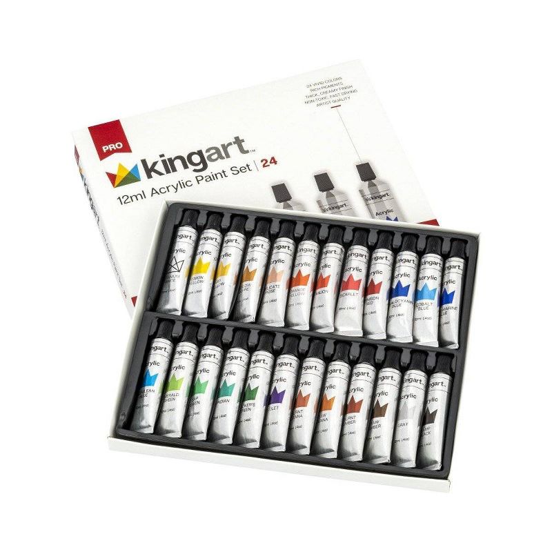 Kingart 24ct 12ml Acrylic Paint Set