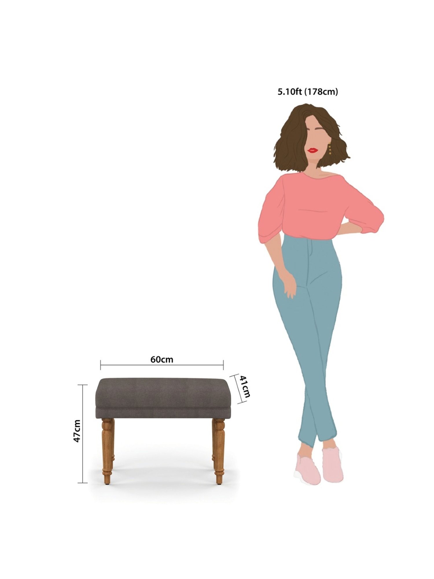 Picardy Vanity Stool Fabric/Antique Pearl - Acme Furniture