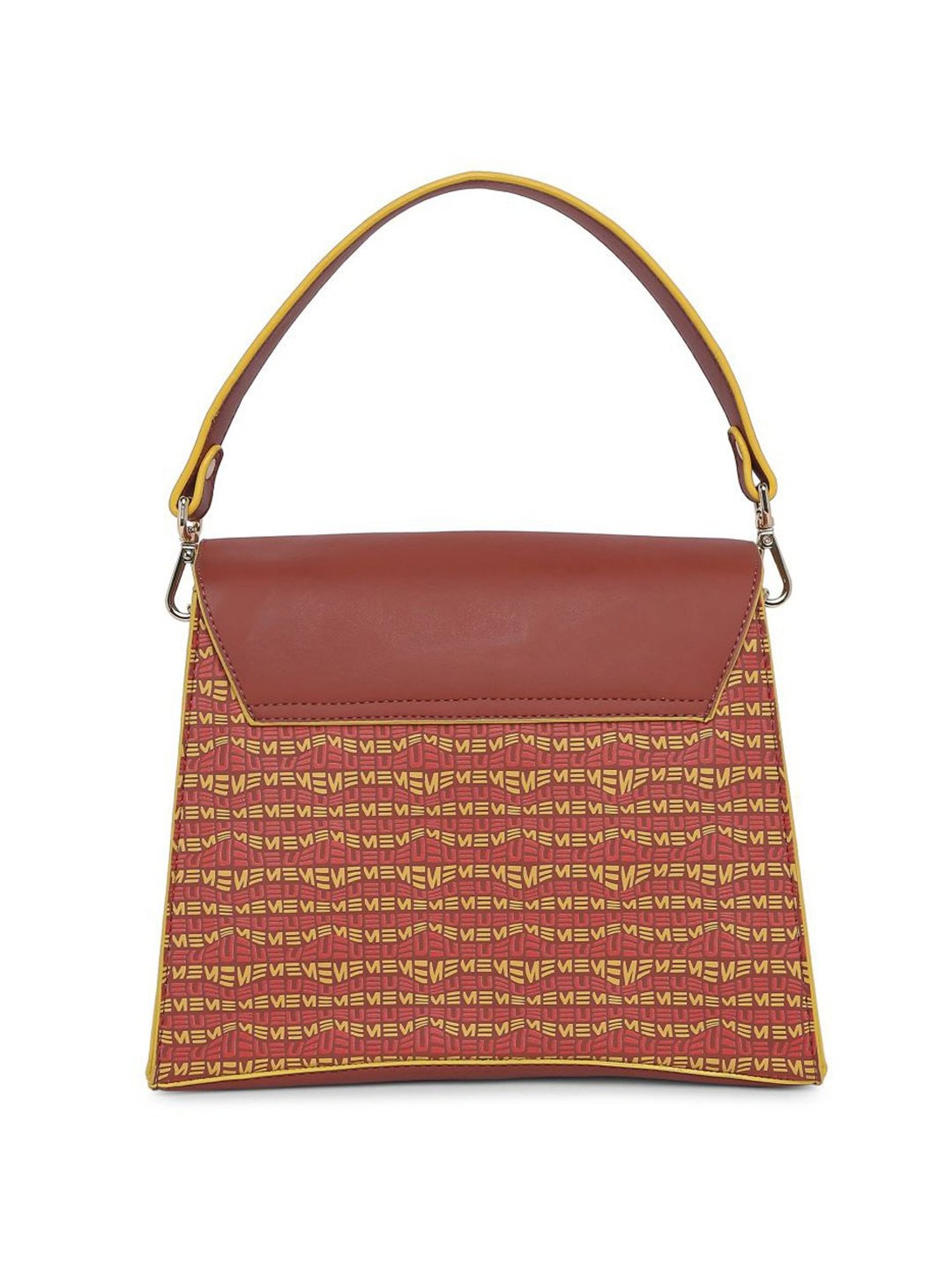 Eume Dragonfly Hot Sauce Red Leather Printed Satchel Handbag