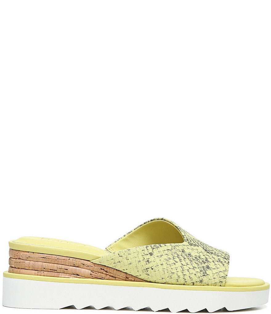 Franco Sarto Chazz Snake Print Cork Wedge Slides