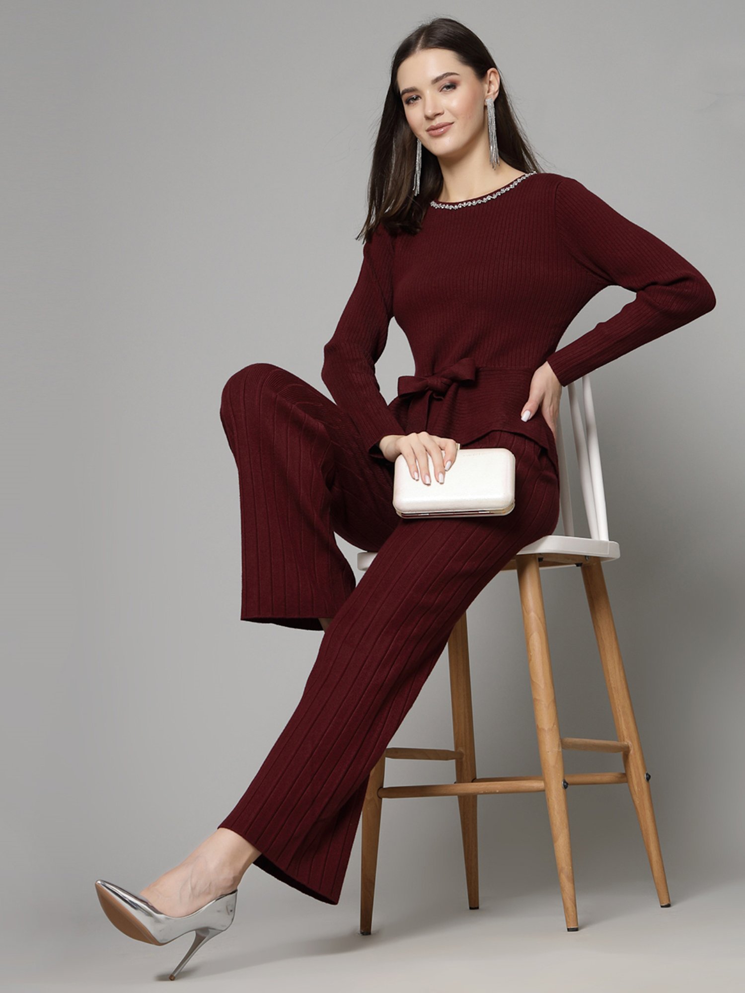 Mafadeny Wine Maxi Co-Ord Set