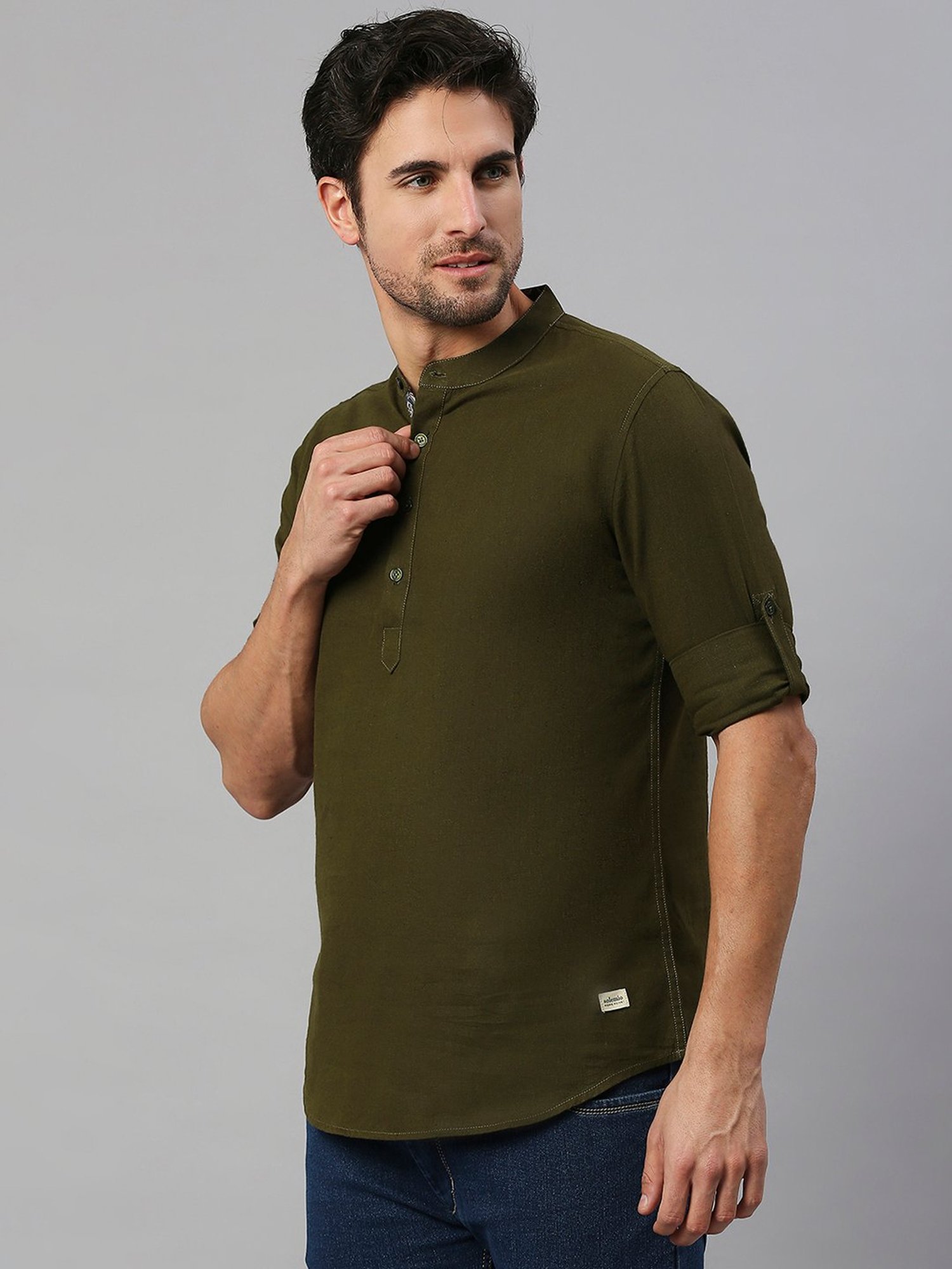 SOLEMIO Green Slim Fit Shirt