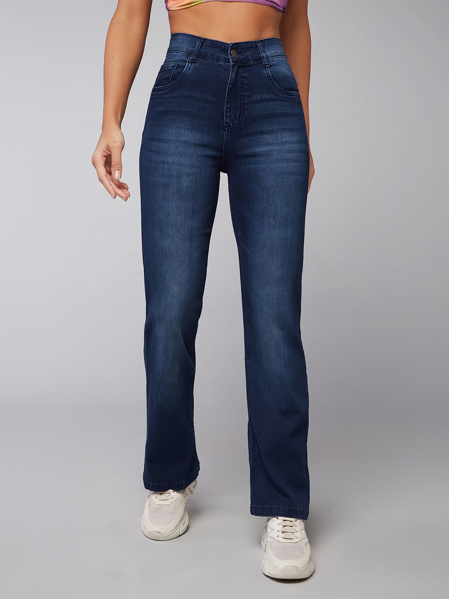 DOLCE CRUDO Blue Mid Rise Stretchable Jeans
