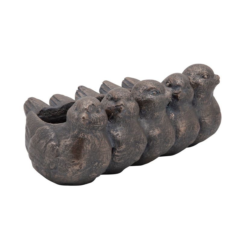 17" Resin Five Birds Planter Bronze - Sagebrook Home