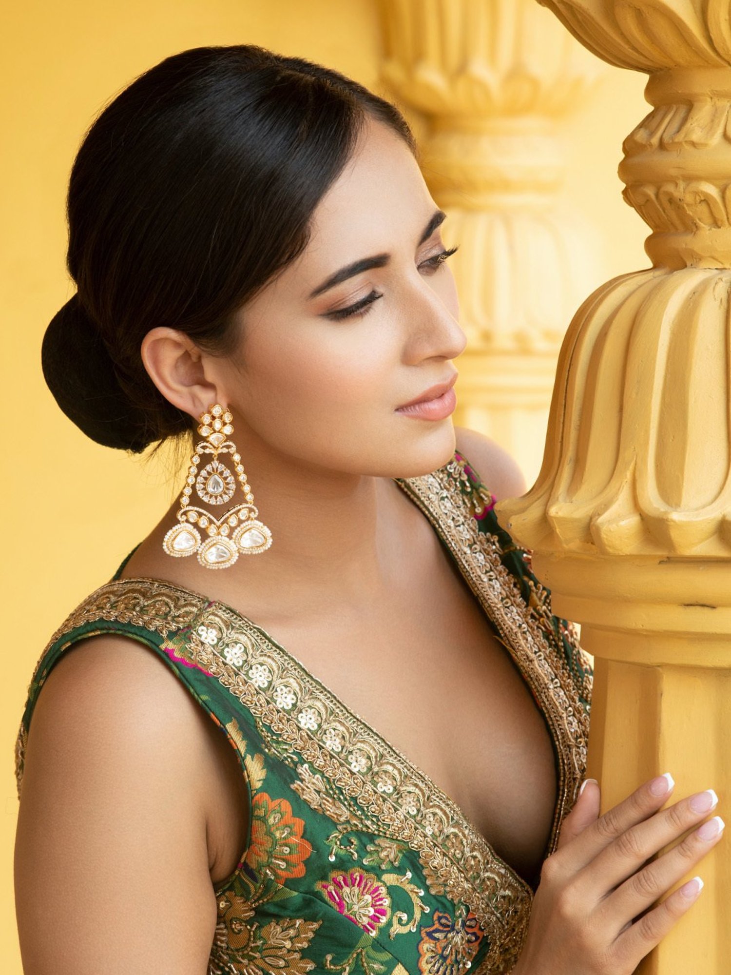 Curio Cottage Bridal Kundan Passa Earrings