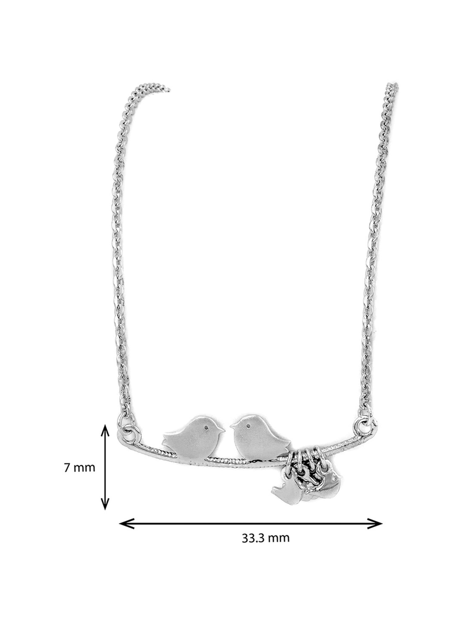 Silberry 92.5 Sterling Silver Lovebirds Necklace