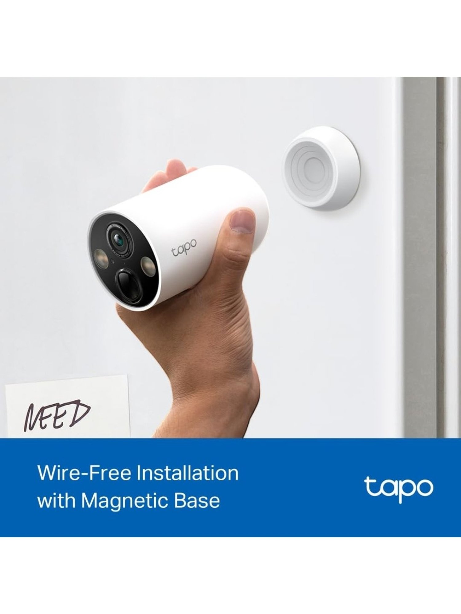 Tapo TP-Link C425 Wire Free MagCam with 2K QHD 4MP Smart Security Camera (White)