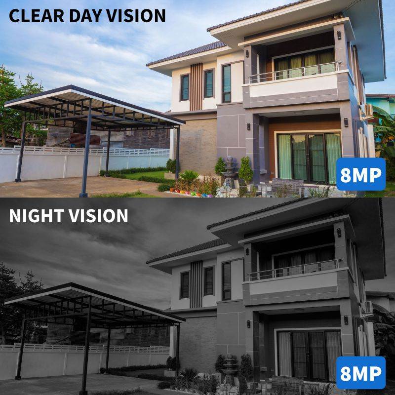 GW Security 4K 8 Channel NVR Security Camera System with 1TB HDD, 4 x 4K IP PoE 8MP Turret cameras, 100-Degrees Wide-angle, 100FT Night Vision