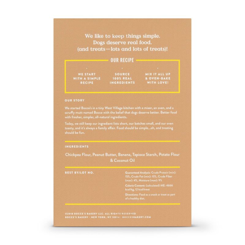 Bocce's Bakery Peanut Butter and Banana Basic Grain-Free Dog Treats - 12oz