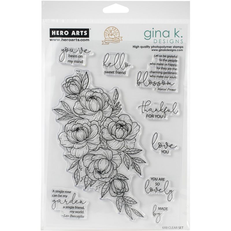 Hero Arts + Gina K 6"X8" Stamp Set-Friendship Blooms