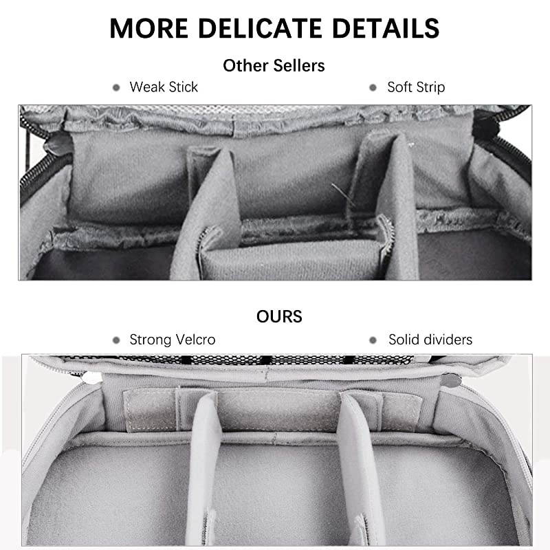 Electronics Travel Organizer,  Electronics Cable Organizer Bag Double Layer Travel Cable Storage Bag for Cables, Laptop Charger, Tablet (Up to 11'') and More-Thick Large(Grey)